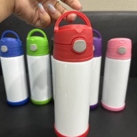 Vaso de botella para niños con sublimación de 12oz/350ml con tapa portátil y bota antideslizante de goma 25 uds/50 Uds