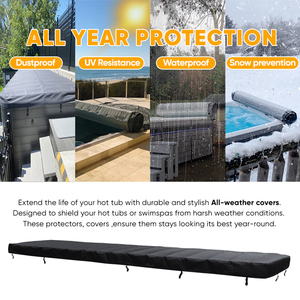 TSPK Nouvelle Arrivée Housse de Spa de Nage Professionnelle Gris Foncé 2770x2280mm <span class=keywords><strong>Enroulable</strong></span> pour Piscines Extérieures - Product Image 6