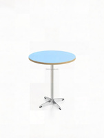 Table de bistrot rectangulaire moderne avec base en métal chromé, table de restauration pour café, bistrot, hôtel
