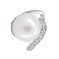 Cincin Rantai Perak Sterling S925 untuk Wanita Perhiasan Mewah Cincin Rantai Curb R00014