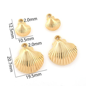 Pendentif coquillage 3D en acier inoxydable, formes variées pour la fabrication de bracelets, apprêts de bijoux plaqués or H1375 - Product Image 2