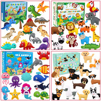 Kit de loisirs créatifs en feutrine pour enfants : animaux en peluche, jouets éducatifs à coudre soi-même, ensemble de couture en feutrine pour enfants avec sac