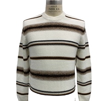 Pull en maille à rayures Wiseknit pour homme, 100 % coton BCI, manches longues, printemps, 220 g/m², certifié BSCI/WRAP