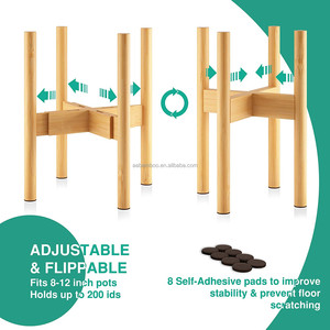 <span class=keywords><strong>Support</strong></span> écologique <span class=keywords><strong>en</strong></span> <span class=keywords><strong>bois</strong></span> de bambou, pot de plantes moderne, réglable, pour pot de fleurs, <span class=keywords><strong>support</strong></span> d'intérieur - Product Image 4