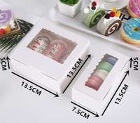 Paquete de 4 Cajas de Papel Kraft Plegables y Reciclables para Almacenamiento Fácil, 16x16x7.5cm, para Pasteles, Regalos de San Valentín, Artículos del Hogar
