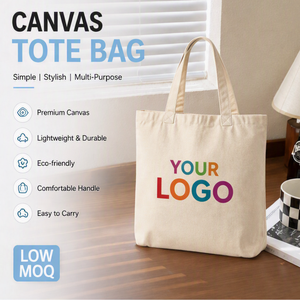 Custom Logo Modern Polyester Lining Canvas <b>Tote</b> & Shoulder <b>Bag</b> Reinforced Handle <b>Zipper</b> Closure Eco-Friendly for Daily Travel - Product Image 1