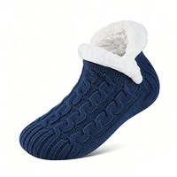 Chaussons d'hiver unisexes en fibre acrylique doublés de polaire, épais, au-dessus du genou, avec semelle antidérapante, chauds et confortables, type chaussettes d'intérieur