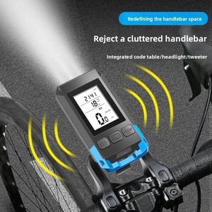 <span class=keywords><strong>Ordinateur</strong></span> de vélo 4-en-1 avec capteur, phare, klaxon, sans fil, rechargeable par USB, étanche, anti-éblouissement, compteur de vitesse pour VTT et vélo de route - Product Image 2
