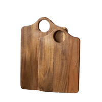 Planche à Découper en Bois d'Acacia pour Maison et Cuisine, Planche à Découper Légumes, Viandes et Fruits, Accessoires Portables pour Camping en Plein Air