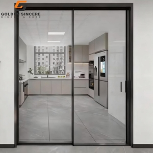 Porte coulissante d'angle moderne à 90 degrés, grande, en verre trempé, avec montant en aluminium, pour patio, villas et cuisines - Product Image 5