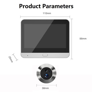 Sonnette de porte intelligente WiFi CPT Tuya avec caméra 1080p, visiophone pour porte, écran LCD 4,3 pouces, détection de mouvement PIR 24h/24 - Product Image 6