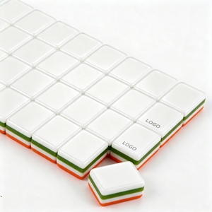 Juego <span class=keywords><strong>de</strong></span> Mahjong Americano <span class=keywords><strong>de</strong></span> Lujo Moderno <span class=keywords><strong>de</strong></span> Tres Capas en Naranja, Verde y Blanco, con Fichas <span class=keywords><strong>de</strong></span> Tigre, Pavo Real, Máscara y Joker, para 4 Jugadores - Product Image 3