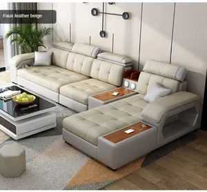 Sofá de tecido moderno, sofá secional de tecido moderno com design moderno de luxo em formato de u para móveis de sala de estar