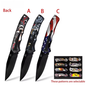 Coltello Tascabile per Sopravvivenza all'Aperto, Coltello Pieghevole Tattico OEM con Stampa 3D Personalizzata, Lama in Acciaio Nero, Vendita all'Ingrosso per Campeggio e Attività all'Aperto - Product Image 1