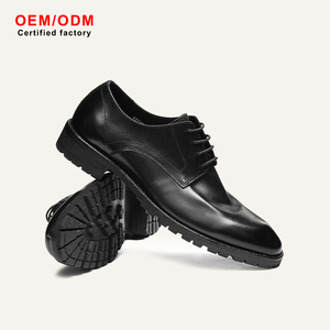 Zapatos Derby de Piel de Vacuno Lavada Hechos a Mano con Puntera Reforzada, 5 Ojales, Construcción Goodyear Welted, Tacón Apilado, Suela Robusta, Estilo Vintage de Diseñador - Product Image 1
