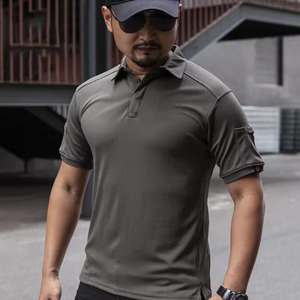 T-shirt d'été pour homme à séchage rapide, col à revers, respirant, à manches courtes, ample, tactique, demi-manches, style polo - Product Image 2