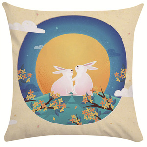 2026 New Chinese Style Creative Mid-Autumn Festival Throw <b>Pillow</b>, Chinese Style <b>Sofa</b> Bed Headrest <b>Pillow</b> Cushion Pillowcase - Product Image 5