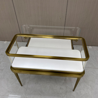 Comptoir présentoir de bijoux en or de luxe Éclairage LED Design d'intérieur Salle d'exposition de vente Vitrine pour centre commercial Vitrines de bijoux