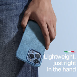 Ốp điện thoại Alcantara sang trọng, thoải mái cho iPhone 16 17 Pro Max, thiết kế tùy chỉnh, nút kim loại, chất liệu nhập khẩu từ Ý - Product Image 6