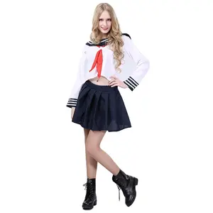 Direct Selling Sailor Cosplay Costume Navy blue Dress Japanese Girl School Students School Uniforms
