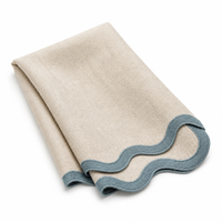 Serviettes carrées 100 % lin faites à la main, réutilisables, modernes, à bord festonné, teintes en fil, certifiées OEKO-TEX, 185 GSM, pour hôtels et mariages