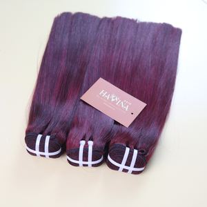 Extensiones de Cabello Humano Vietnamita 100% Natural, Color Borgoña Liso, Suministro Directo de Fábrica, Calidad de Salón para Compradores Africanos - Product Image 2
