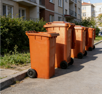 Contenedor de Basura Industrial de Alta Capacidad, Contenedor de Residuos con Ruedas Resistente a los Rayos UV, Diseñado para Camiones de Volcado Automático