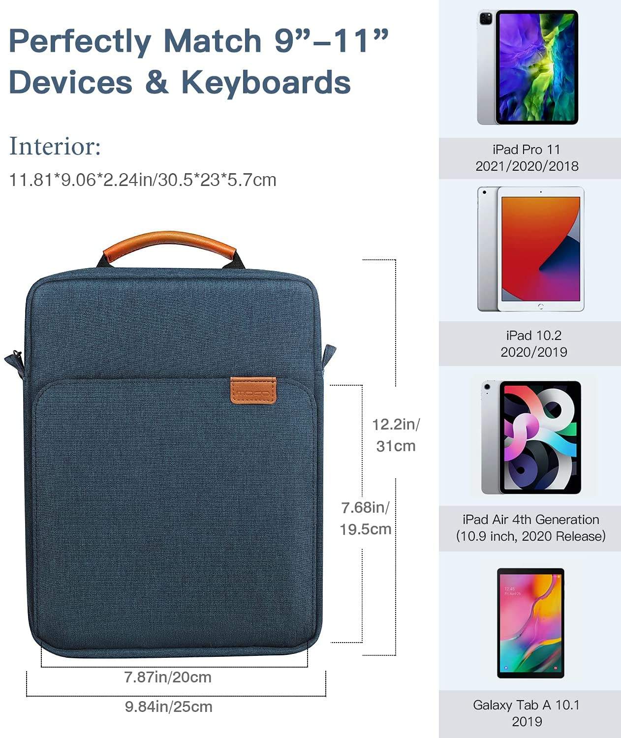 Borsa Per Tablet 11 Pollici SIMTOP | Tracolla Impermeabile | Multitasche | Per IPad, Samsung, Surface