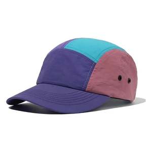 Gorra de béisbol unisex de 5 paneles con logo personalizable, 100% algodón, decoración de perlas y visera tipo pico de pato, diseño de bloques de color, modelo común 2026 - Product Image 5
