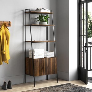Luxe Chambre Grand Distressed Moderne Affichage <span class=keywords><strong>Bois</strong></span> Étagère Bureau Bibliothèque En Fer Forgé Bibliothèque Armoires Avec Porte - Product Image 1