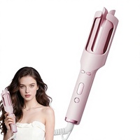 Fer à boucler automatique rotatif - Baguette à boucler pour des ondulations de plage, en tourmaline LED, portable et léger, idéal pour les voyages