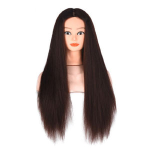 Cabeza de entrenamiento recta Yaki con pelos largos y gruesos, práctica de maquillaje, maniquí de peluquería, muñecas, maniquí de estilo - Product Image 2