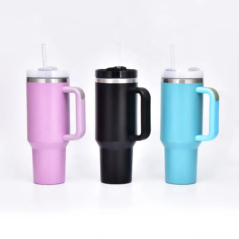 Thời Trang Hàng Đầu 40Oz Cốc Thép Tùy Chỉnh Du Lịch Quencher Tumbler Trà Chân Không Cà Phê Cốc Thép Không Gỉ Với Xử Lý