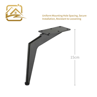 Pieds de canapé modernes en métal noir massif de 15 cm, en fer, pour canapé-lit, armoire, table à manger, salon extérieur, chambre à coucher, robustes et résistants
