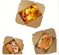 Emballage alimentaire en gros pour restauration rapide, écologique, imperméable, résistant à l'huile, anti-fuite, de qualité alimentaire, portable, pour hamburgers, frites, poulet