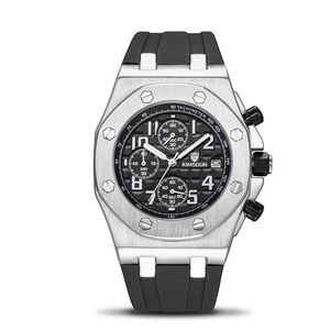 KIMSUDM Hommes Quartz Montres Multifonctions Sport Militaire Trois Cadran Calendrier Affichage Mâle Horloge En Silicone - Product Image 4