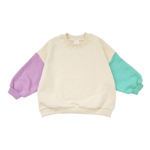 Sudadera de Manga Larga con Bloques de Color para Bebés, Estilo Simple, Cuello Redondo, para Niños Pequeños - Product Image 1