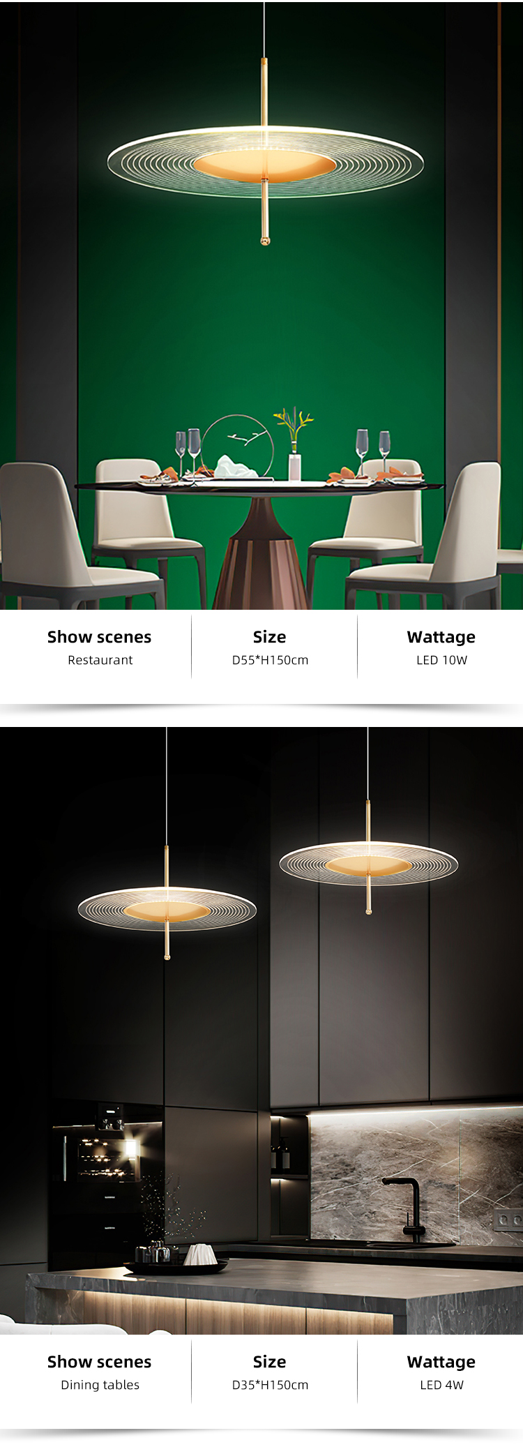 New Design Nordic For Residential Home Led Acrylic Modern Indoor Led Pendant Lamp