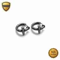 Boucles d'oreilles minimalistes vintage en acier inoxydable, style demi-vis, idéales pour les cadeaux