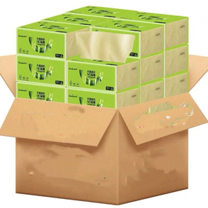 OEM/ODM 100% Pulpa de bambú de madera virgen papel con logotipo personalizado tejido facial de 2/3/4/5 capas - Product Image 3