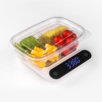 Conteneur en plastique transparent de qualité alimentaire PET, écologique, à clapet, pour fruits et légumes, logo personnalisable, fraise