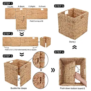 可折叠手工编织水葫芦立方体储物篮水葫芦篮批发
