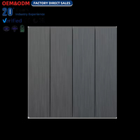 Interrupteurs électriques muraux de qualité supérieure, gris brossé, 4 gangues, 1 voie, pour hôtel, maison, fabrication OEM, vente en gros