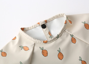 Happy Flute PU tissu imperméable alimentation bébé bavoirs impression personnalisée alimentation manches longues tablier haute qualité bébé Smock bavoirs - Product Image 2
