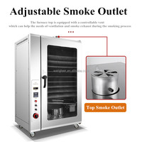 Vente Chaude Four Industriel Automatique pour Fumage à Froid de Viande Poisson Saucisse Silure, 50-100 kg/h