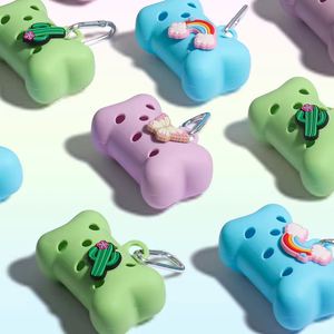 Separador de bolsas para excrementos de perro de silicona ecológico, dispensador de basura portátil para exteriores, accesorio para la gestión de desechos caninos con dije - Product Image 2
