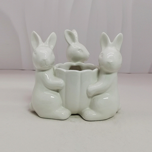 Nóng bán phục sinh gốm trắng phục sinh Gốm Thỏ nến container sáng tạo phục sinh Gốm Thỏ nến Jar - Product Image 1