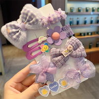 Nouvelles pinces à cheveux en peluche pour enfants, dessin animé, fleur, papillon, accessoires pour cheveux faits à la main, pinces à cheveux mignonnes et colorées pour filles