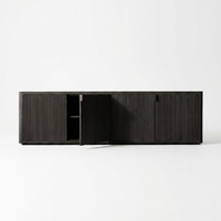 Meuble TV MYHOME de luxe en chêne massif, console multimédia durable de style américain, meuble de salon ou chambre moderne avec portes