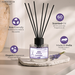 French Lavender Reed Diffuser Set with Premium Fragrance Oil Bottle and Black Reed <b>Sticks</b> Elegant Home Fragrance Decor - Product Image 3